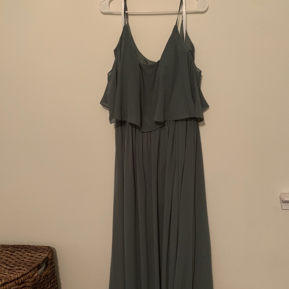 COPY - Revelry Layla Convertible chiffon bridesmaid dress in eucalyptus